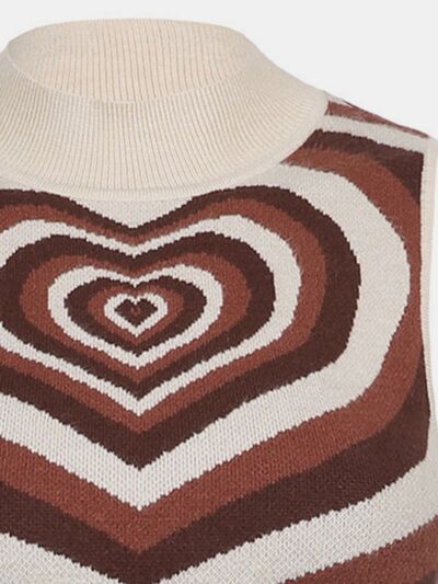 Swirled Heart Sweater Vest Top