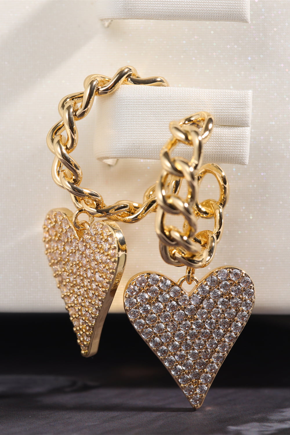 Heart C-Hoop Drop Earrings