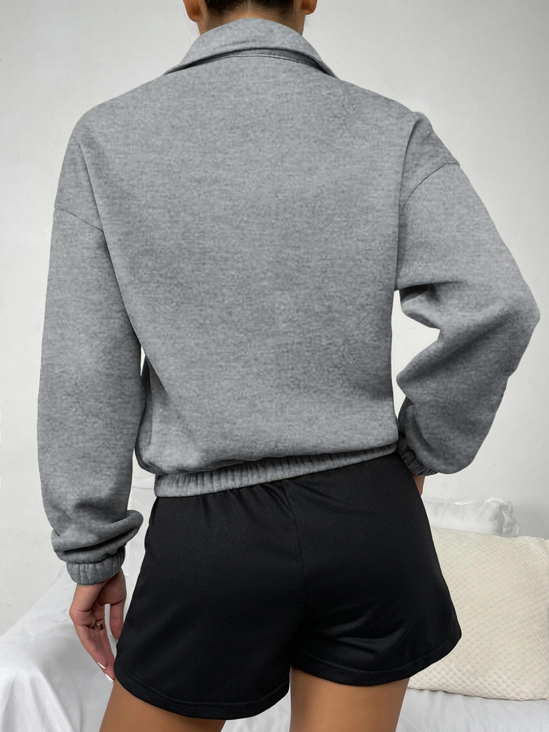 Half-Zip Collared Sweatshirt