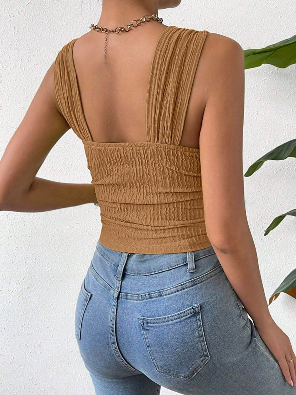 Textured Square Neck Tank