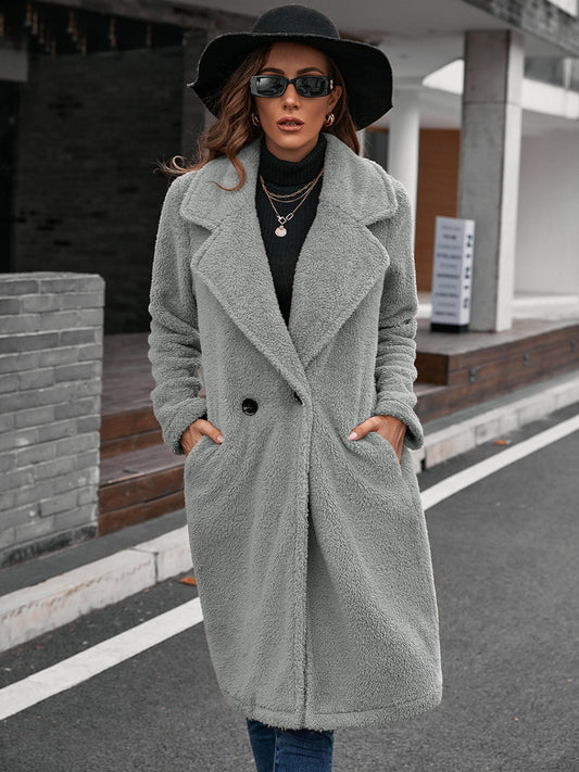 Collared Neck Teddy Coat