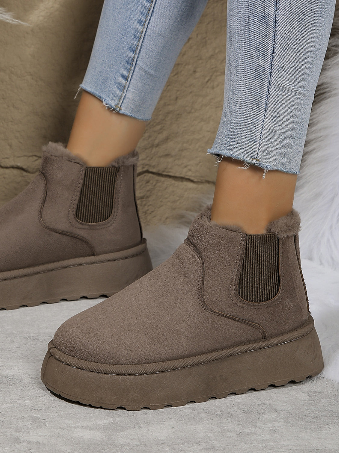 Suede Platform Boots