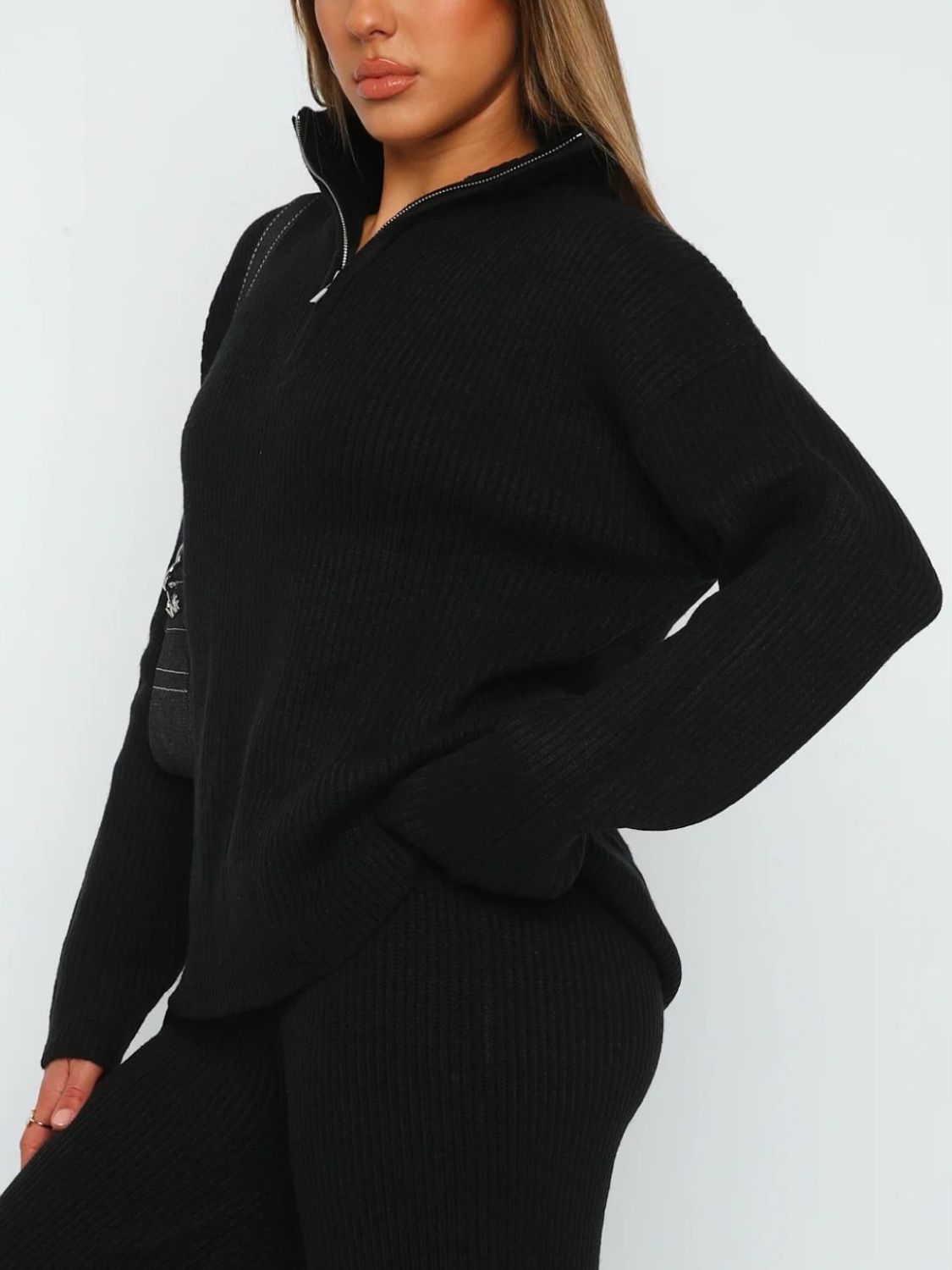 Quarter Zip Cozy Top and Pants Set