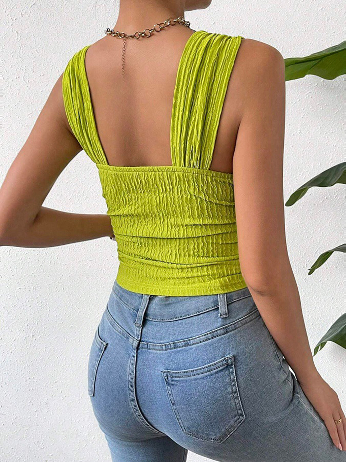 Textured Square Neck Tank