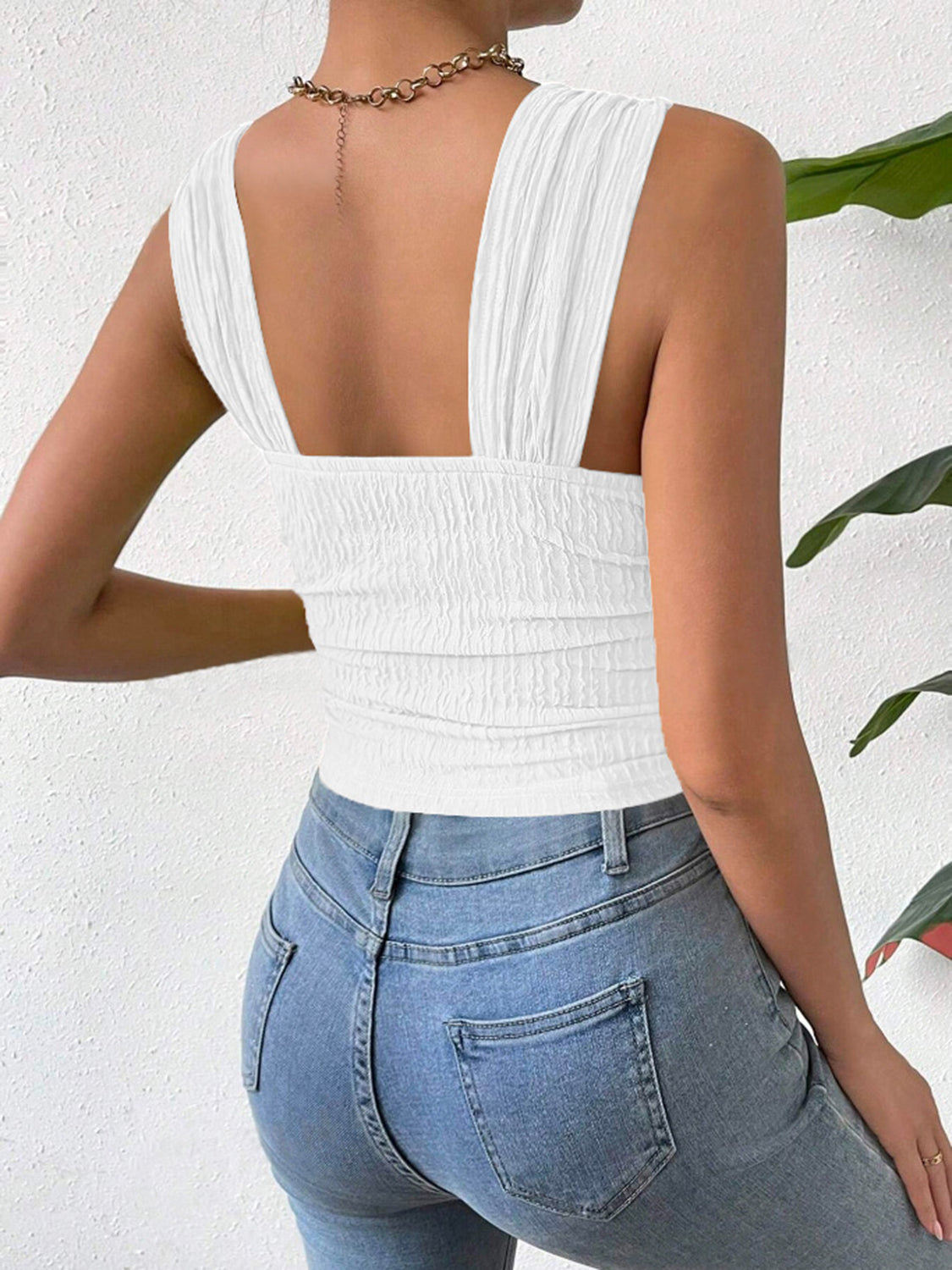 Textured Square Neck Tank