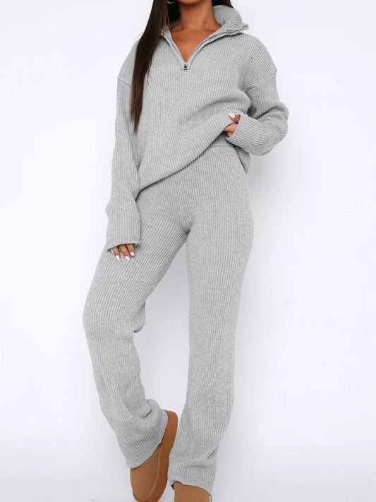 Quarter Zip Cozy Top and Pants Set