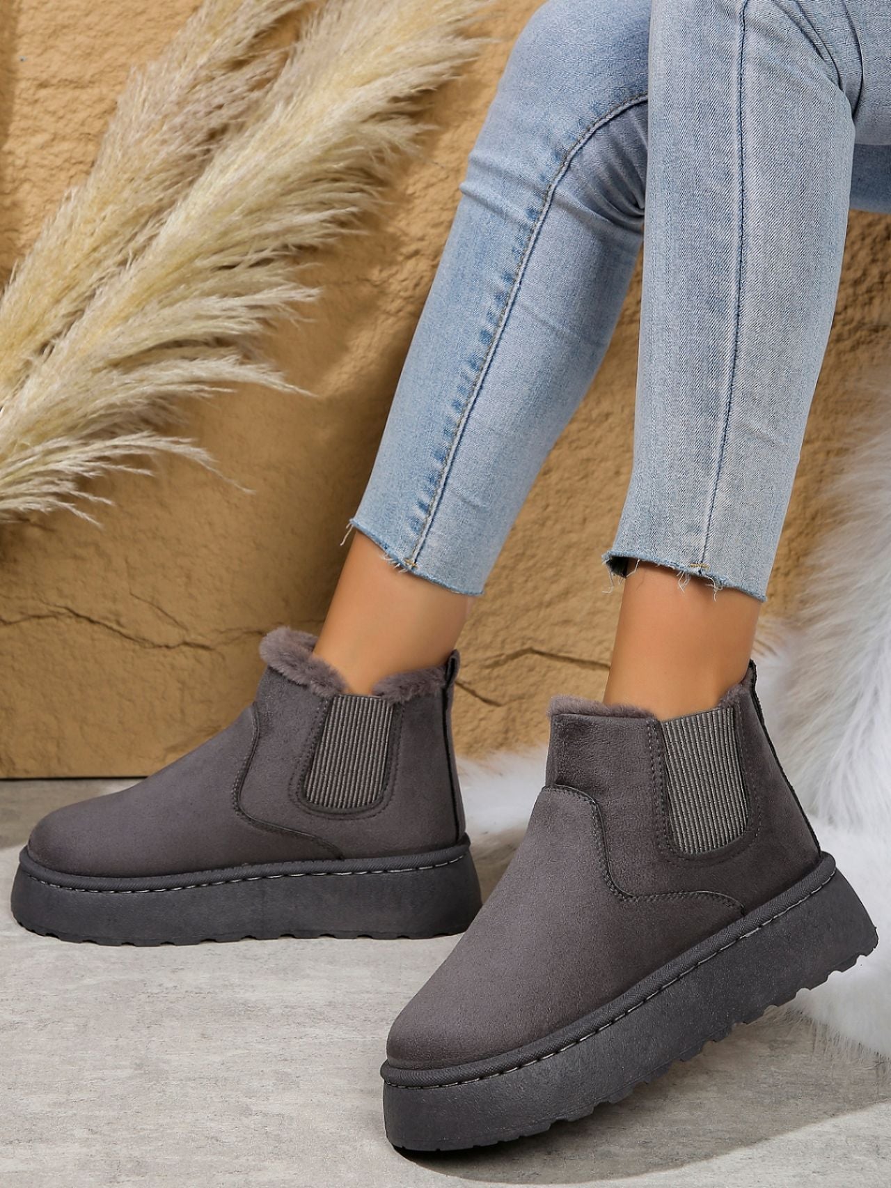 Suede Platform Boots