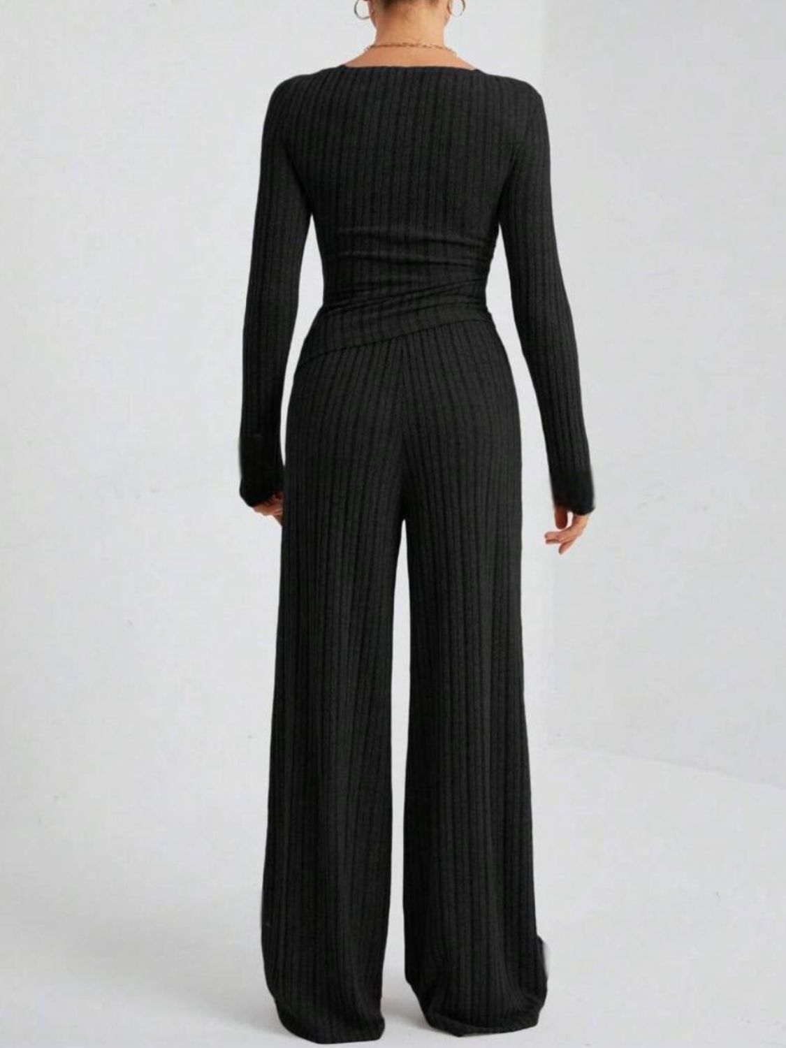 Ribbed Off-Shoulder Set