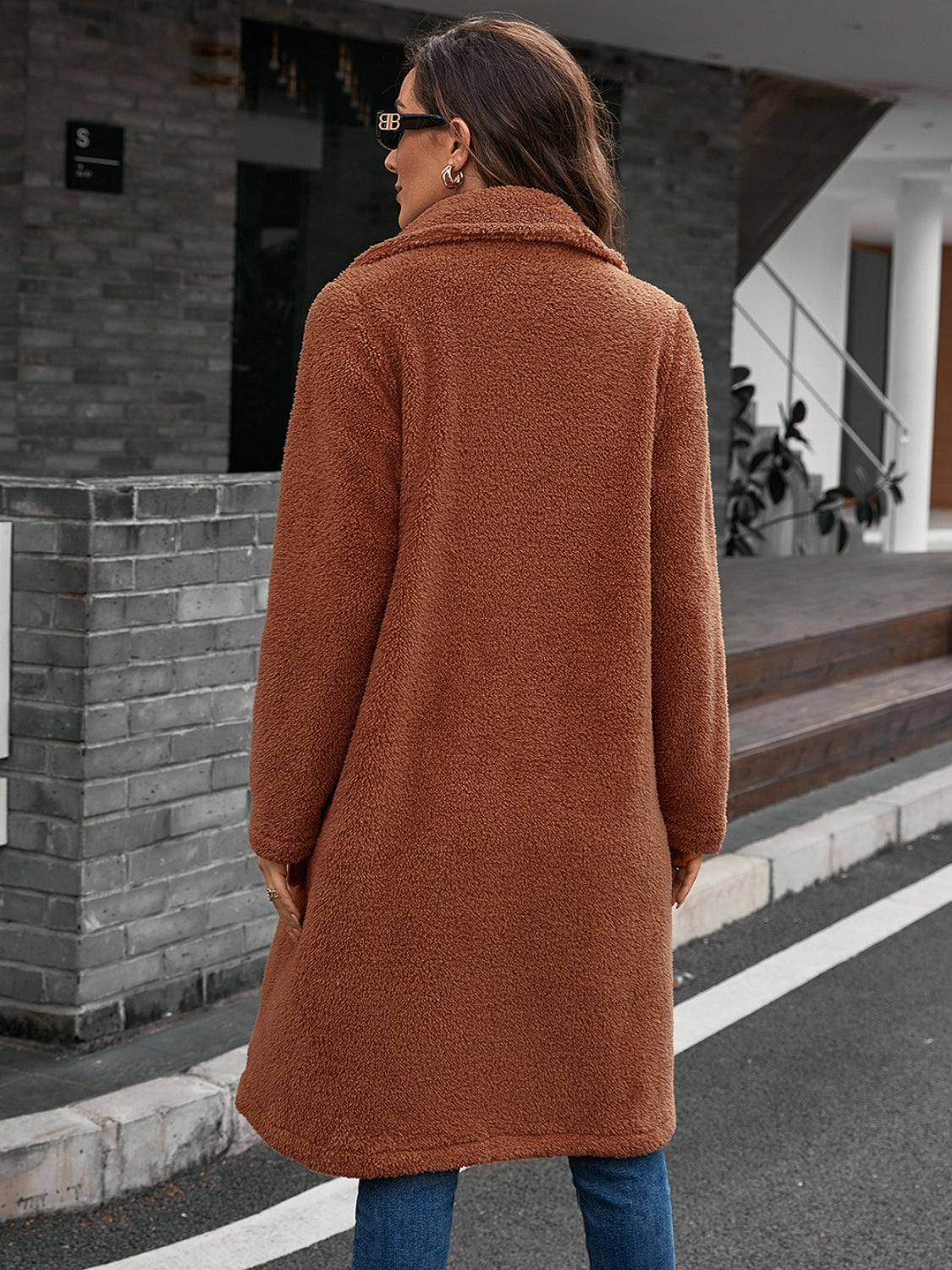 Collared Neck Teddy Coat