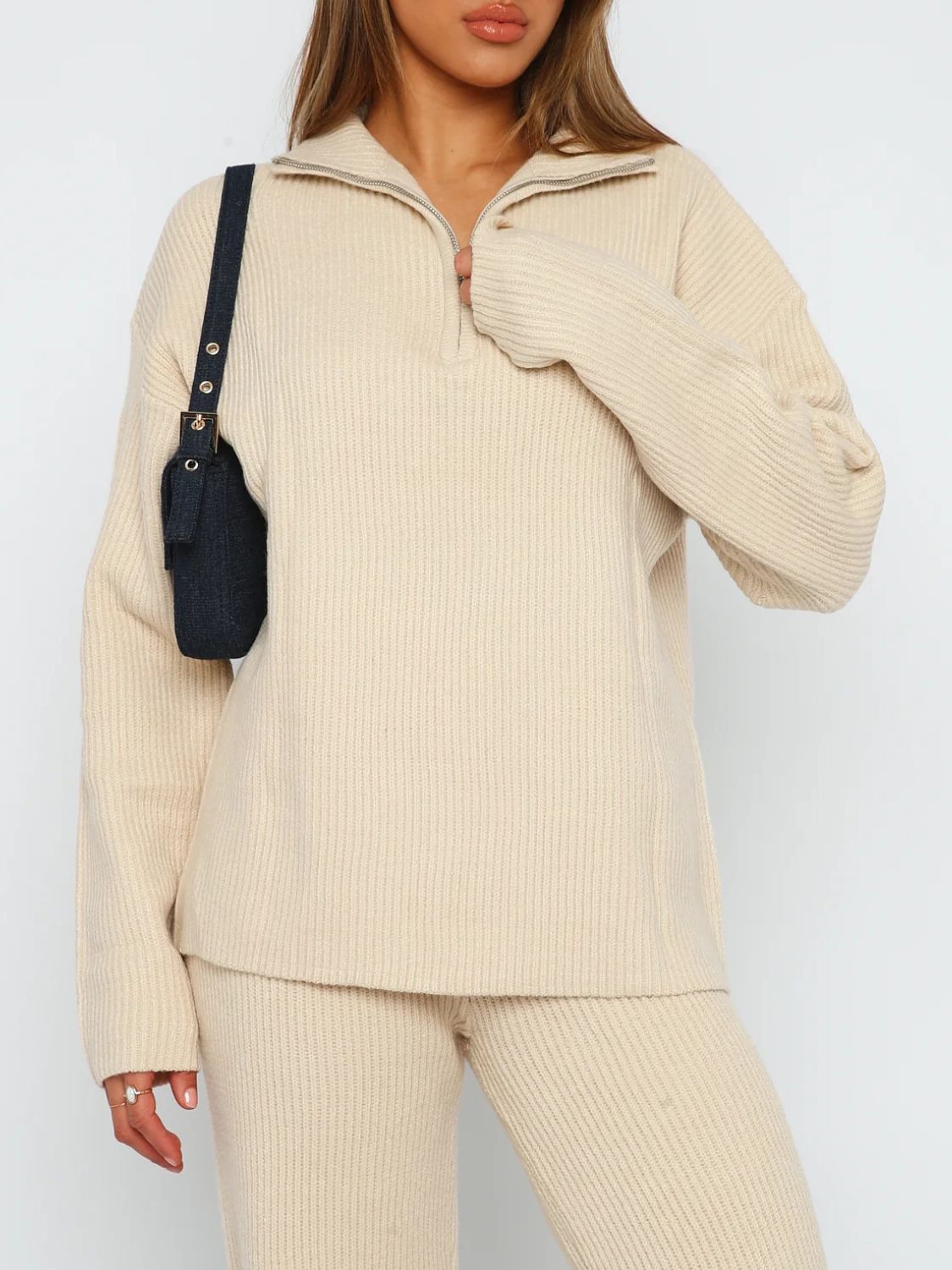 Quarter Zip Cozy Top and Pants Set