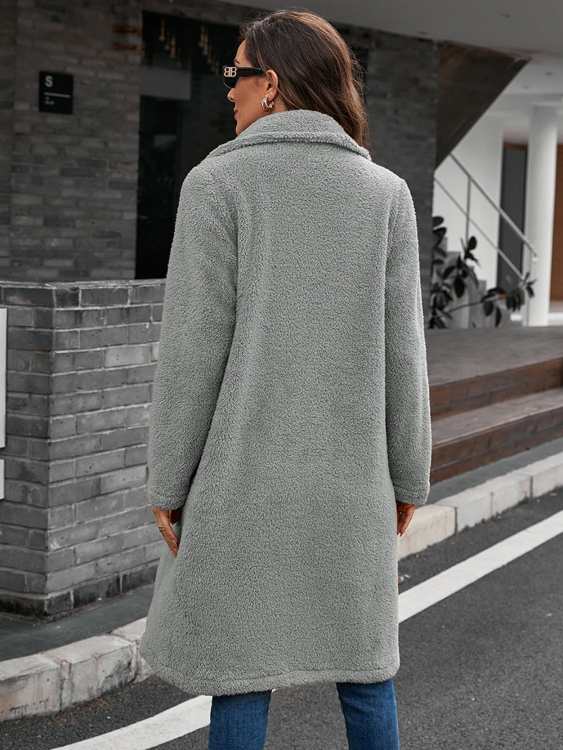 Collared Neck Teddy Coat