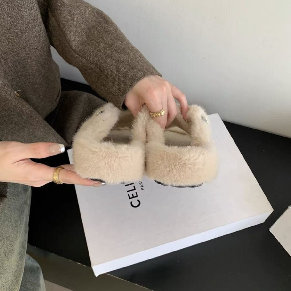 Crisscross Rhinestone Slippers