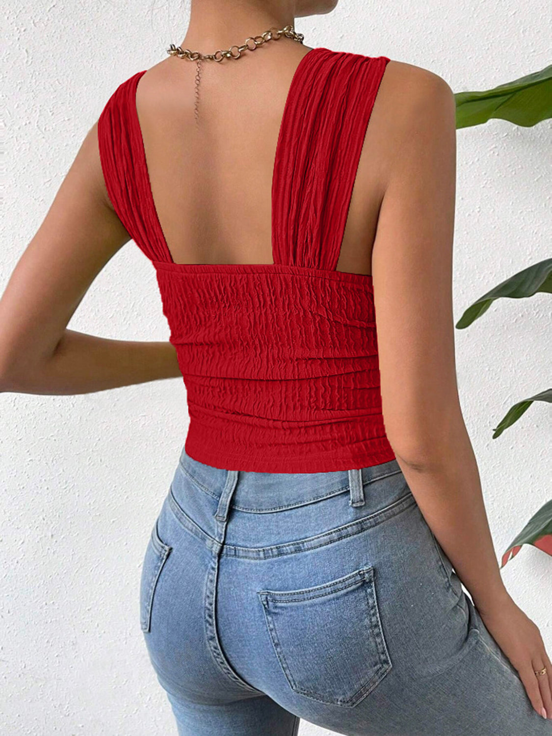 Textured Square Neck Tank