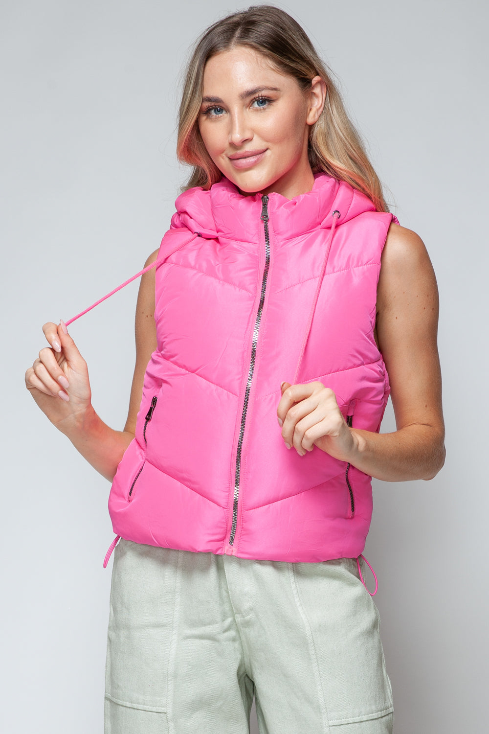 Barbie Pink Quilted Hooded Vest