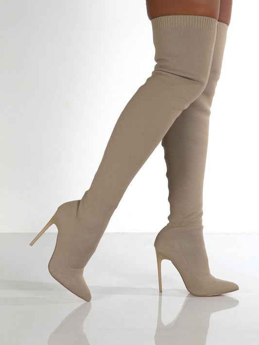 Pointy Toe Knee High Boots