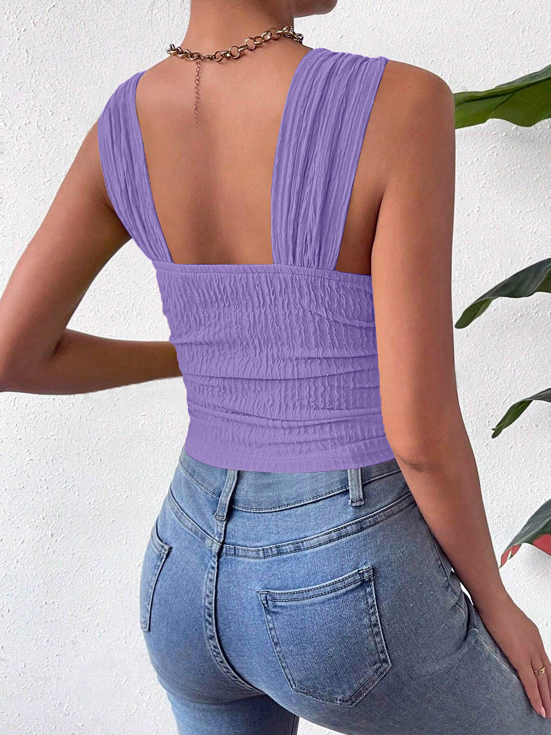 Textured Square Neck Tank