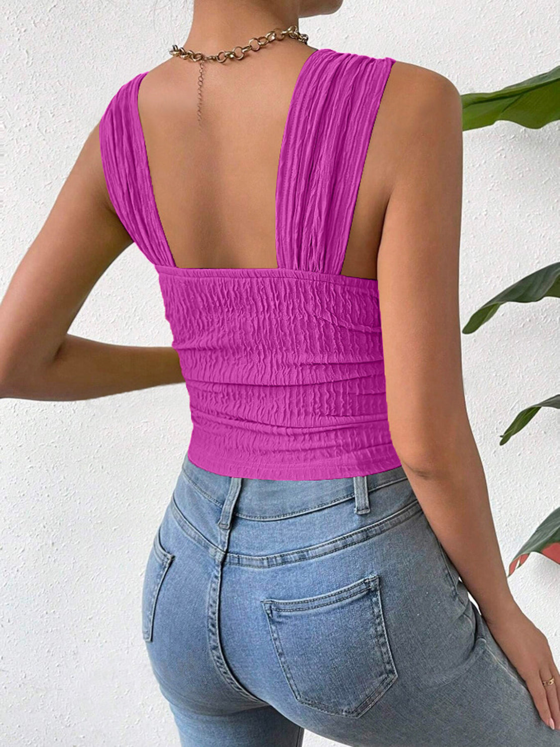 Textured Square Neck Tank