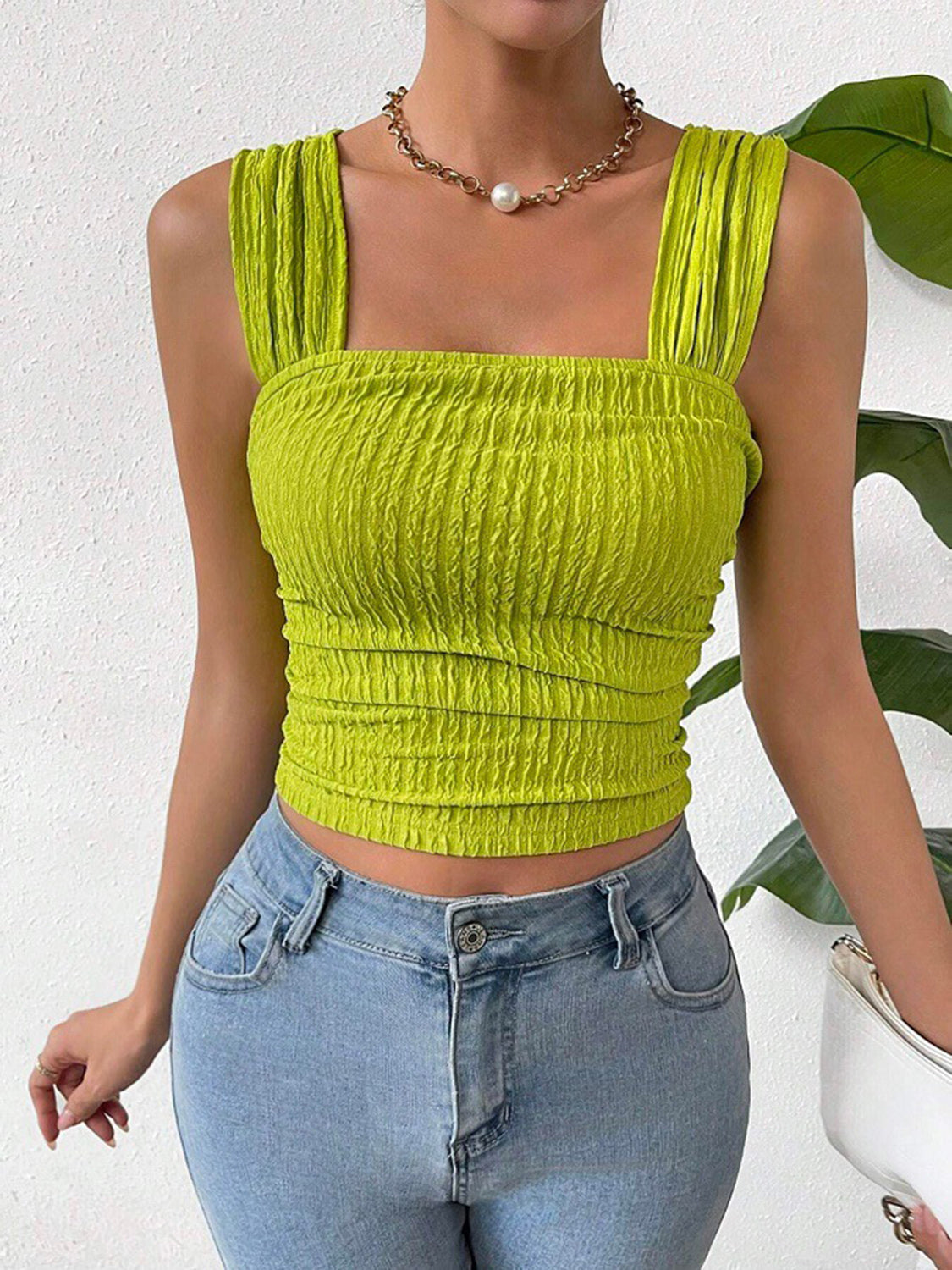 Textured Square Neck Tank