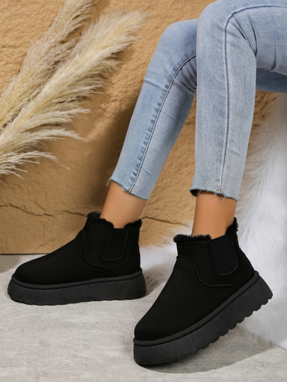 Suede Platform Boots