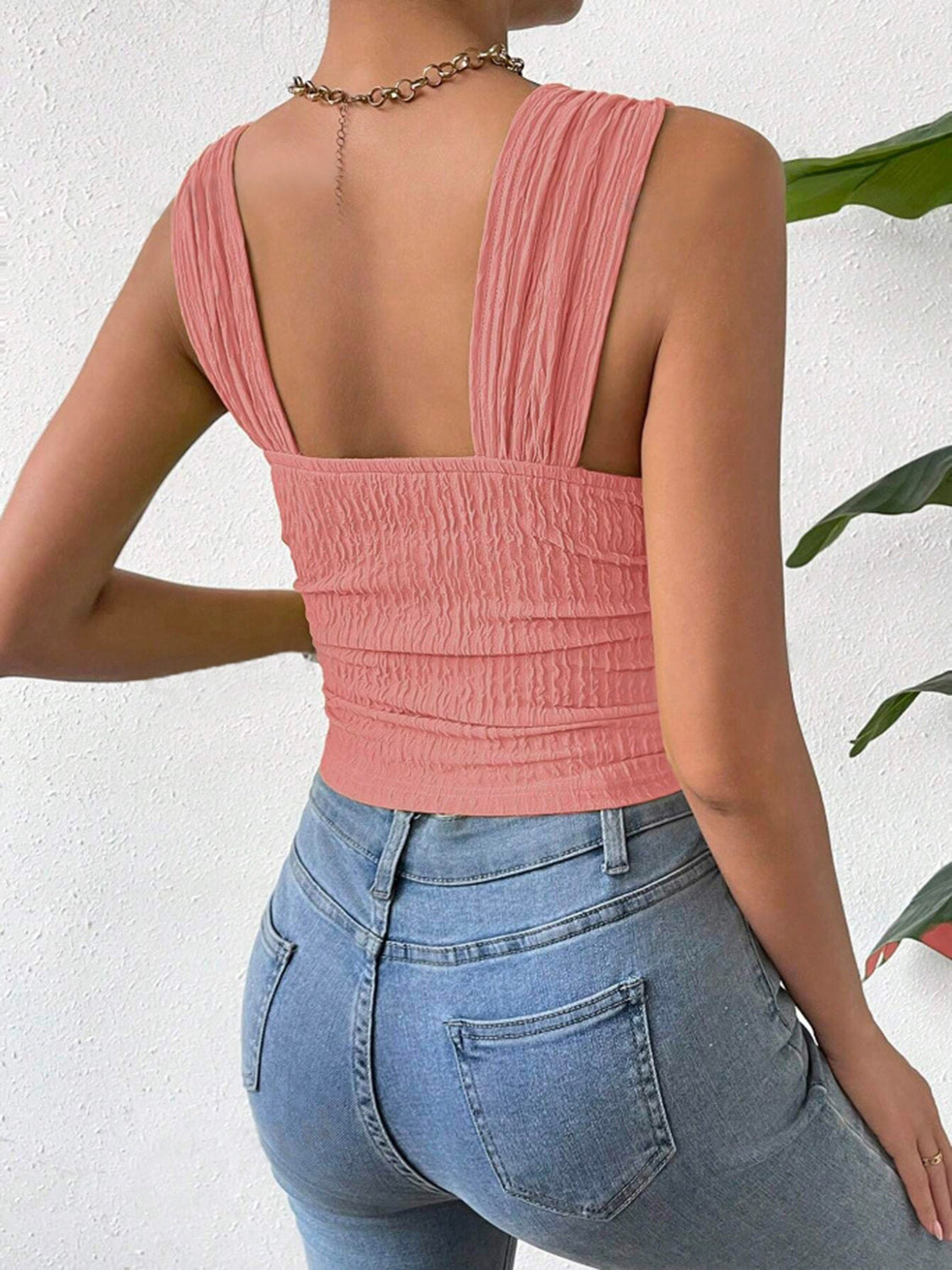 Textured Square Neck Tank