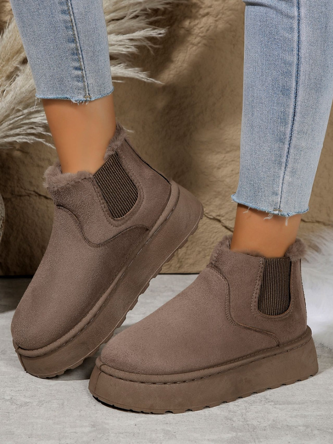 Suede Platform Boots