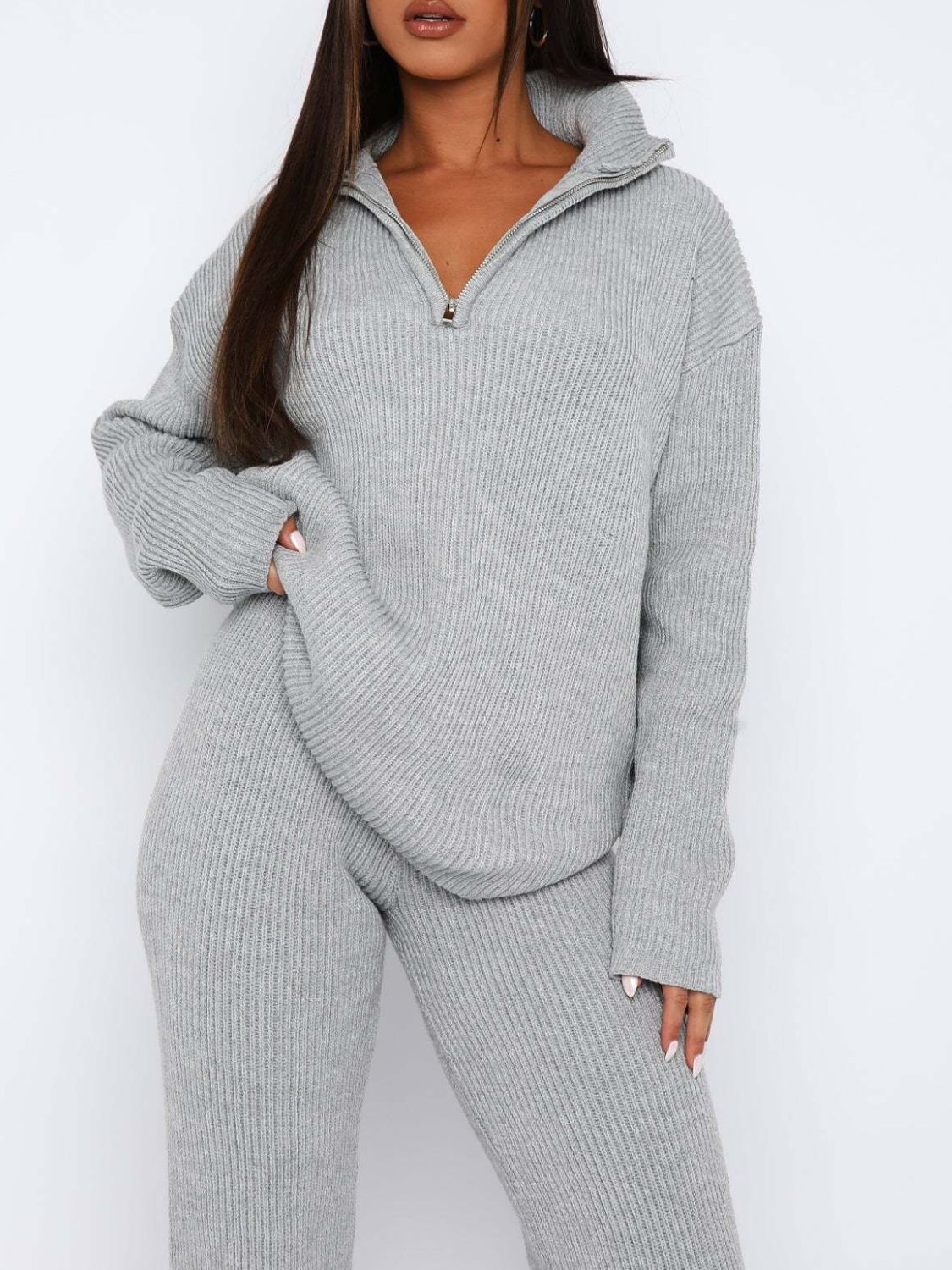Quarter Zip Cozy Top and Pants Set