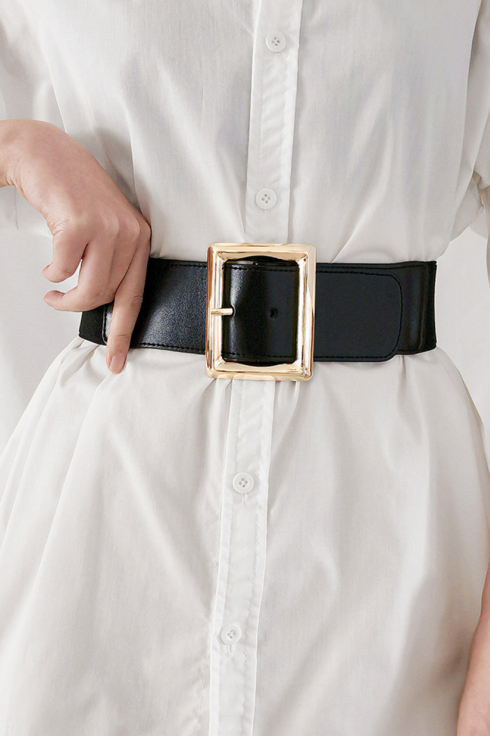 Rectangle Buckle Elastic Belt