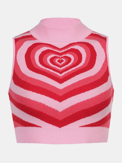 Swirled Heart Sweater Vest Top