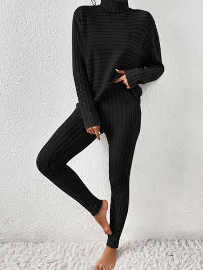 Ribbed Turtleneck Set