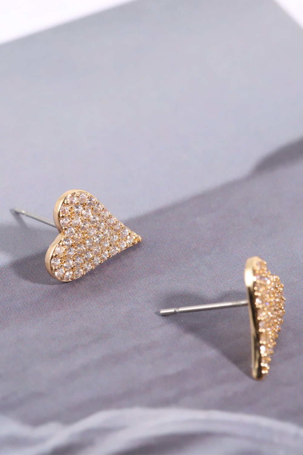 Heart C-Hoop Drop Earrings