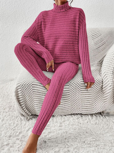Ribbed Turtleneck Set