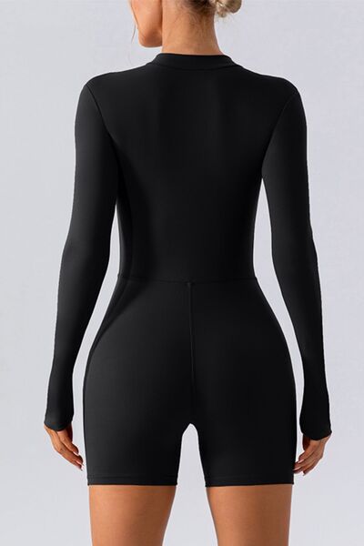 Half Zip Long Sleeve Romper