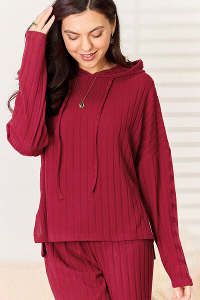 Ribbed Hoodie and Pants Set
