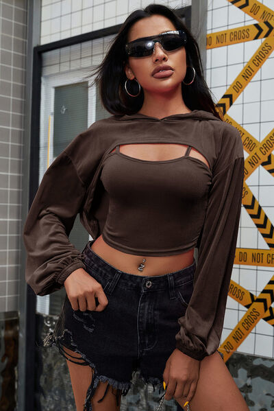Cami and Dropped Shoulder Hoodie