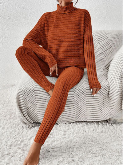 Ribbed Turtleneck Set