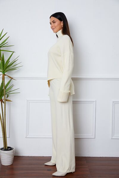 Turtleneck Asymmetrical Sweater Set