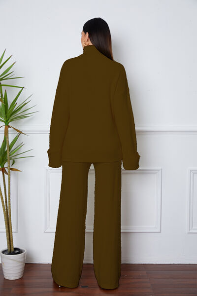 Turtleneck Asymmetrical Sweater Set