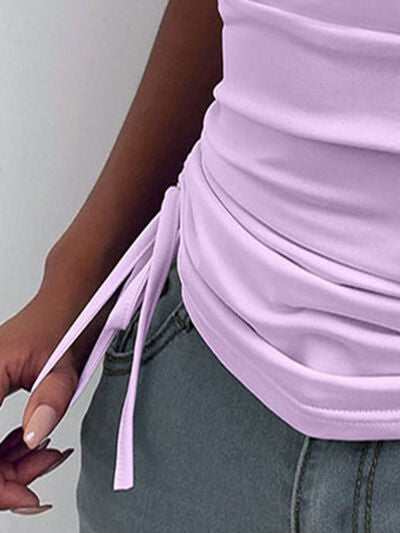 Ruched Tied Sweetheart Cami