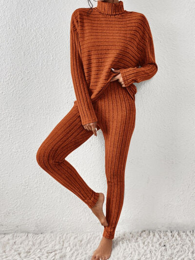 Ribbed Turtleneck Set