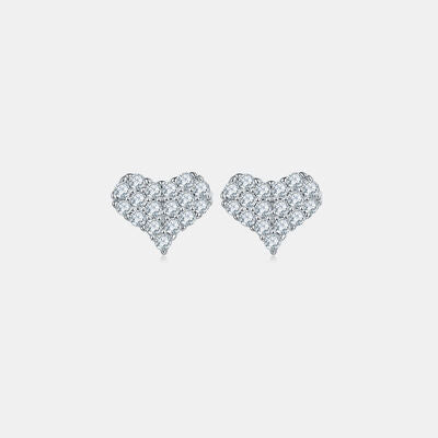 Sterling Silver Heart Stud Earrings