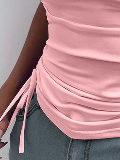 Ruched Tied Sweetheart Cami