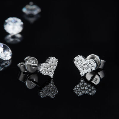 Sterling Silver Heart Stud Earrings