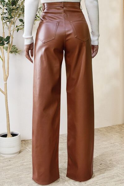 High Waist Faux Leather Pants