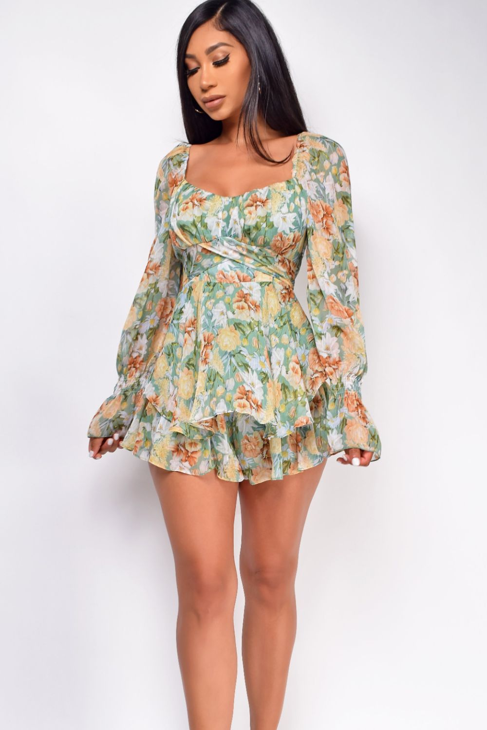 Floral Sweetheart Romper