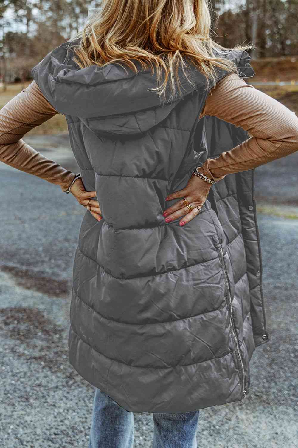 Longline Hooded Puffer Vest