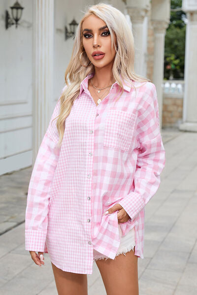 Plaid Button-Up Shirt