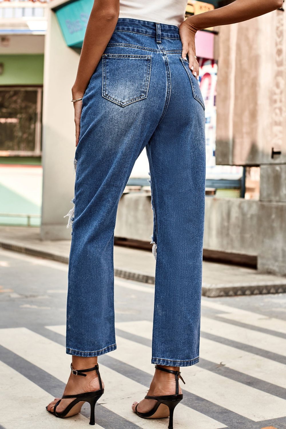 Super Distressed Mom Jeans