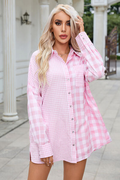 Plaid Button-Up Shirt