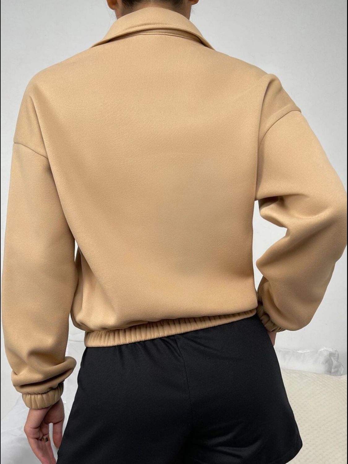 Half-Zip Collared Sweatshirt