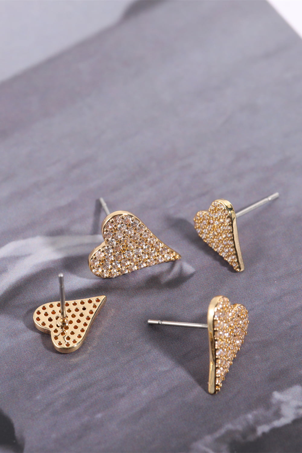 Heart C-Hoop Drop Earrings